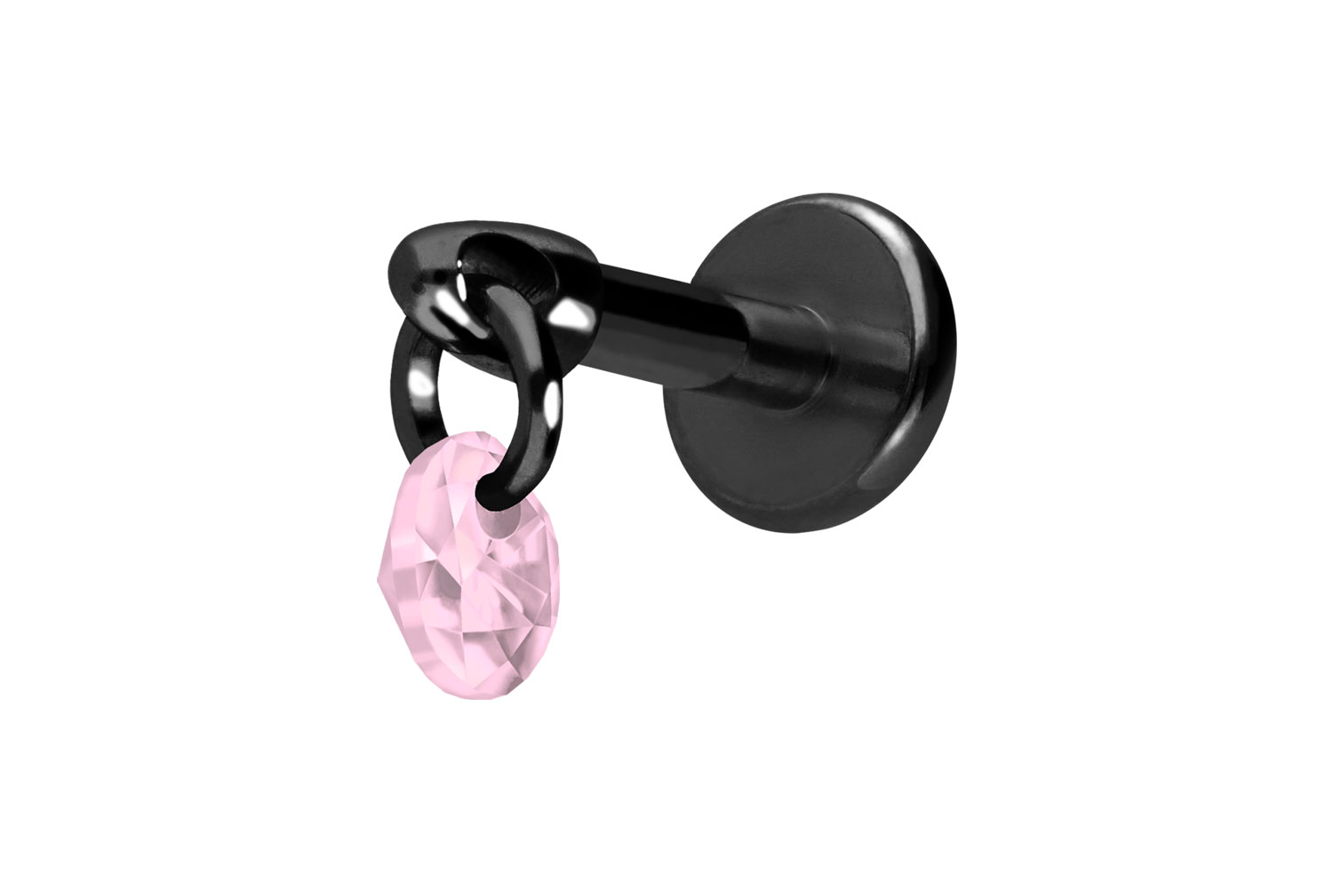 Titan Labret Piercing mit Innengewinde RUNDER KRISTALL